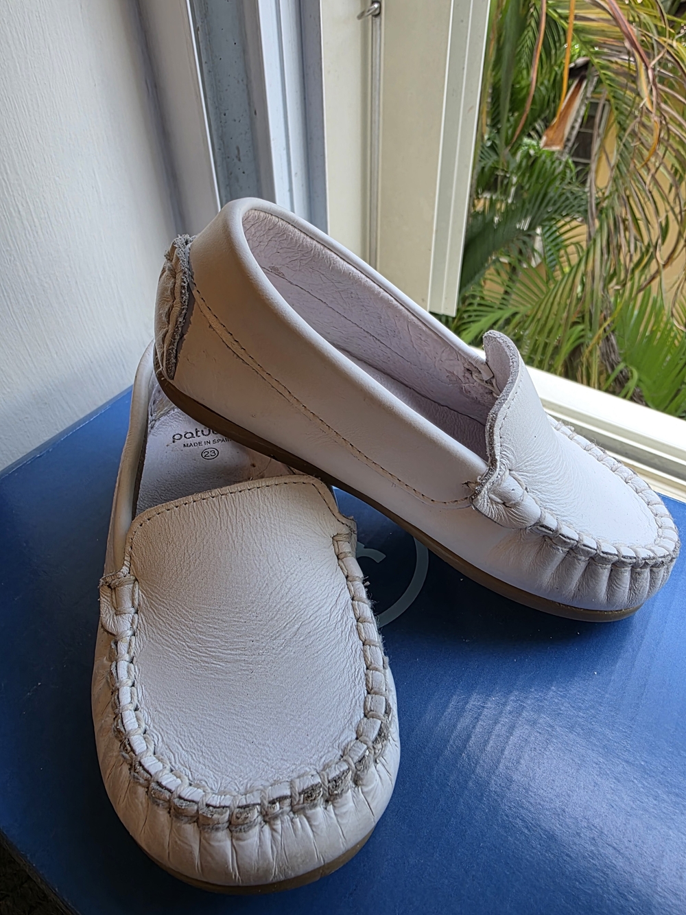 Spanish Baby & Walker White Leather Moccasin Loafers